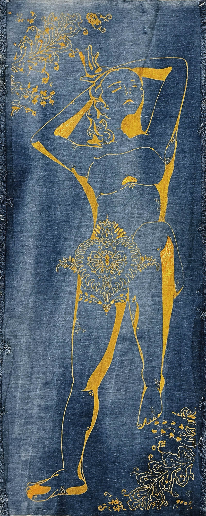 Gold Pose Tapestry